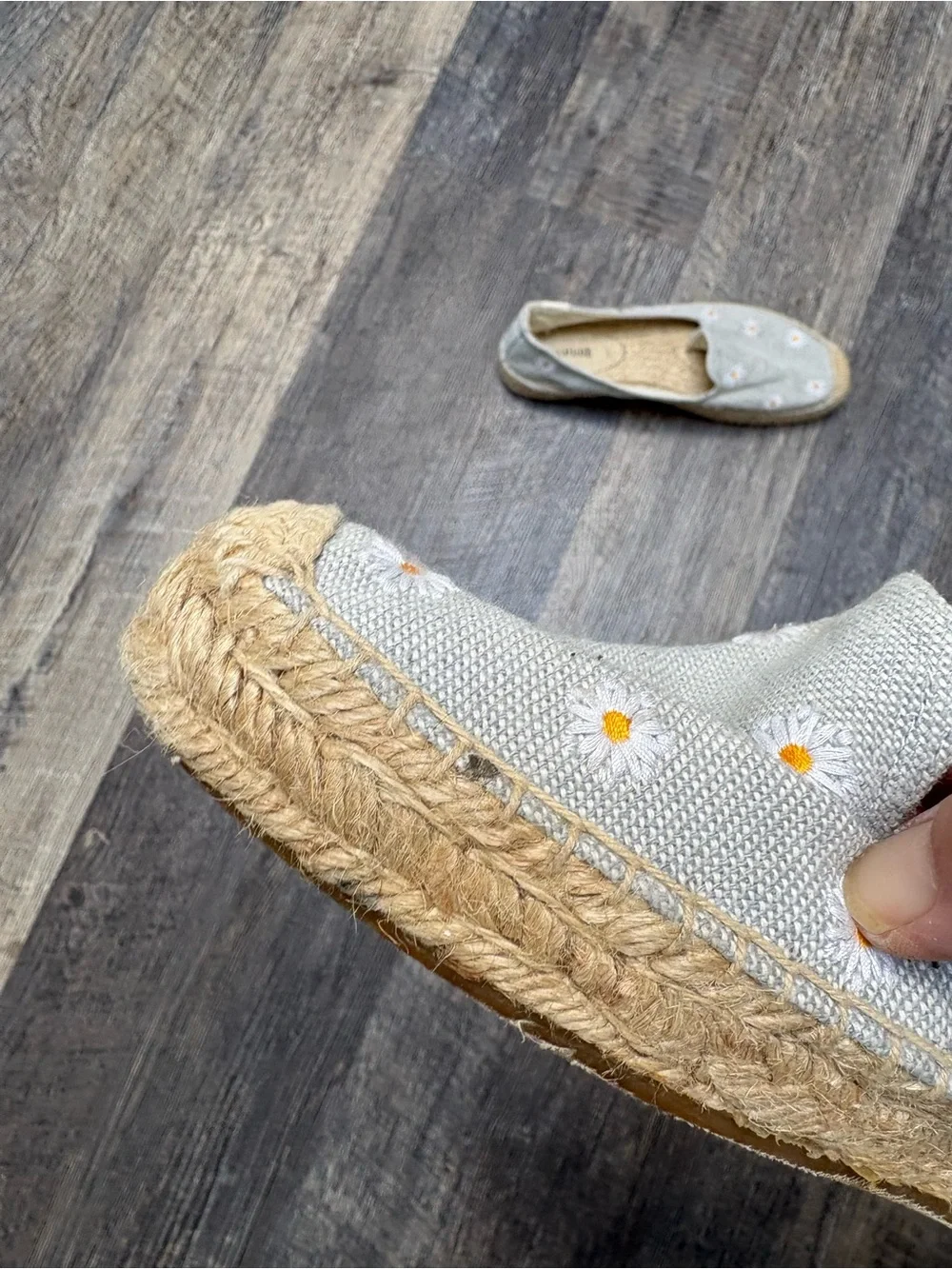Soludos Light Blue Daisy Embroidered Espadrilles